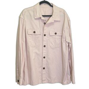 Houston White - Long Sleeve Button-Down Shirt Shacket - size LARGE